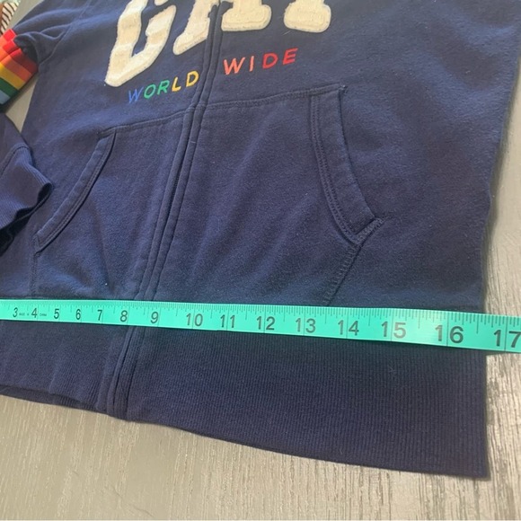 Gap Vintage Hooded Zipper Worldwide Rainbow Unisex XL 12 Reg - Picture 13 of 14